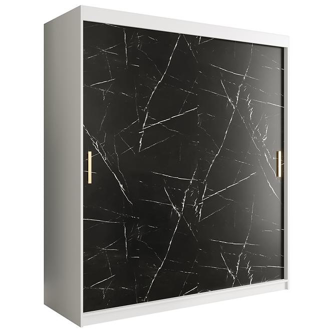 Schrank MARMUR T 180 weiß/marmor schwarz