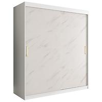 Schrank MARMUR T 180 weiß/marmor weiß