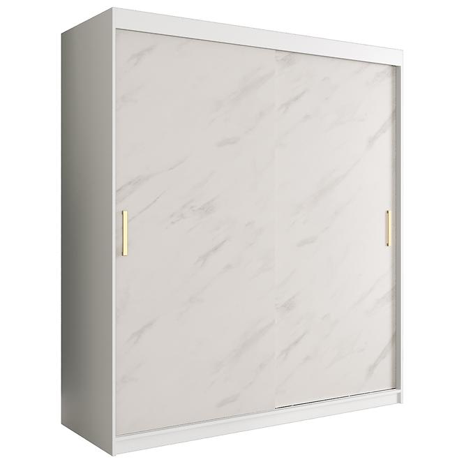 Schrank MARMUR T 180 weiß/marmor weiß