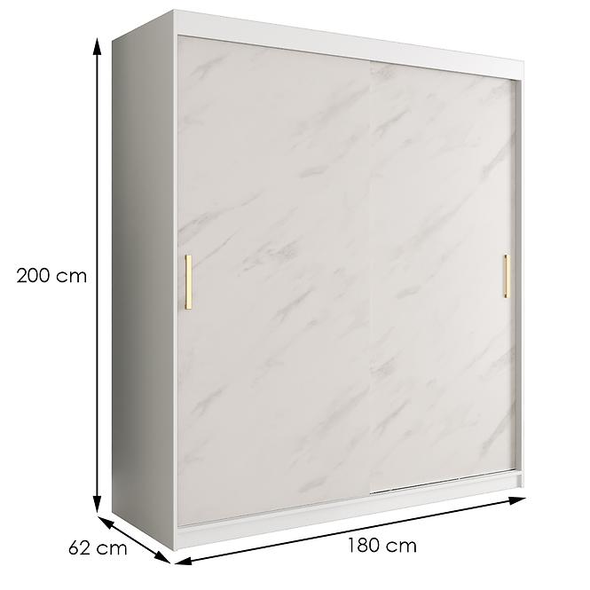 Schrank MARMUR T 180 weiß/marmor weiß