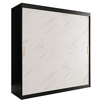 Schrank MARMUR T 200 schwarz/marmor weiß