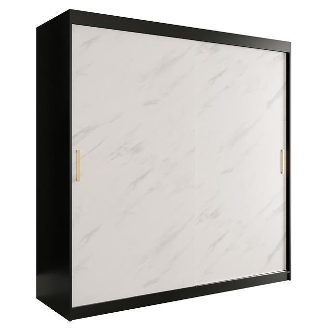 Schrank MARMUR T 200 schwarz/marmor weiß