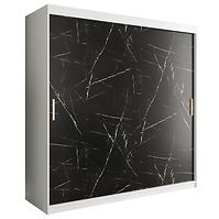 Schrank MARMUR T 200 weiß/marmor schwarz