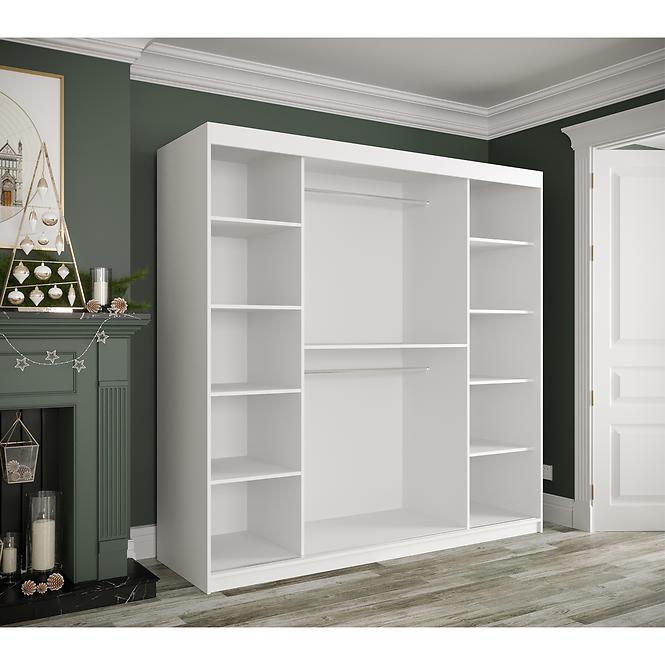 Schrank MARMUR T 200 weiß/marmor schwarz,5