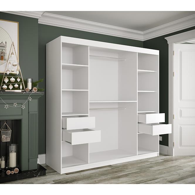 Schrank MARMUR T 200 weiß/marmor schwarz,6