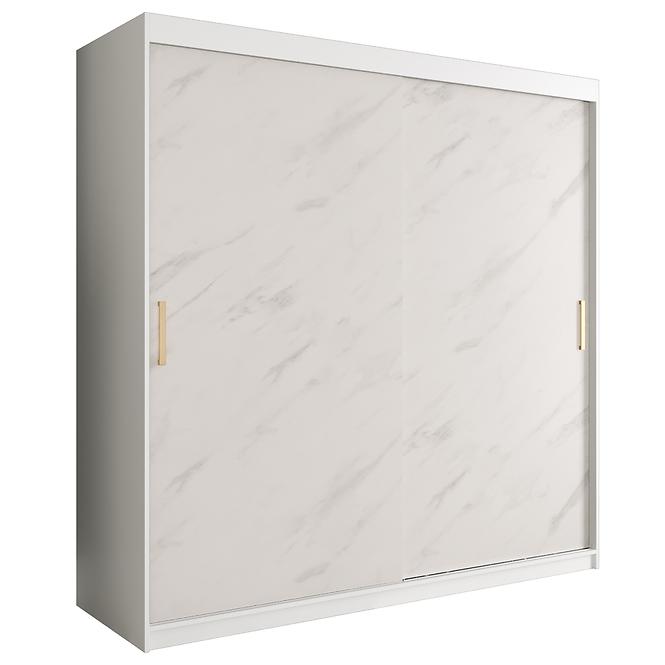 Schrank MARMUR T 200 weiß/marmor weiß