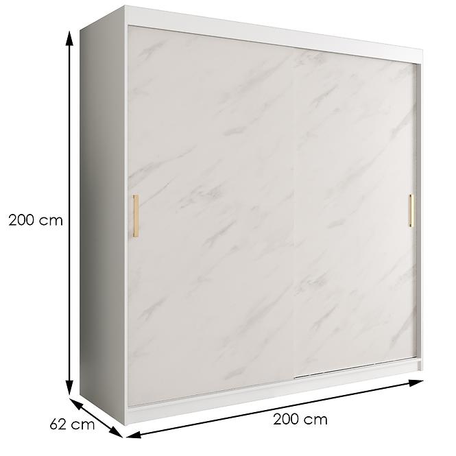 Schrank MARMUR T 200 weiß/marmor weiß,2