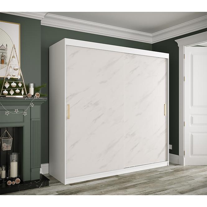 Schrank MARMUR T 200 weiß/marmor weiß,3