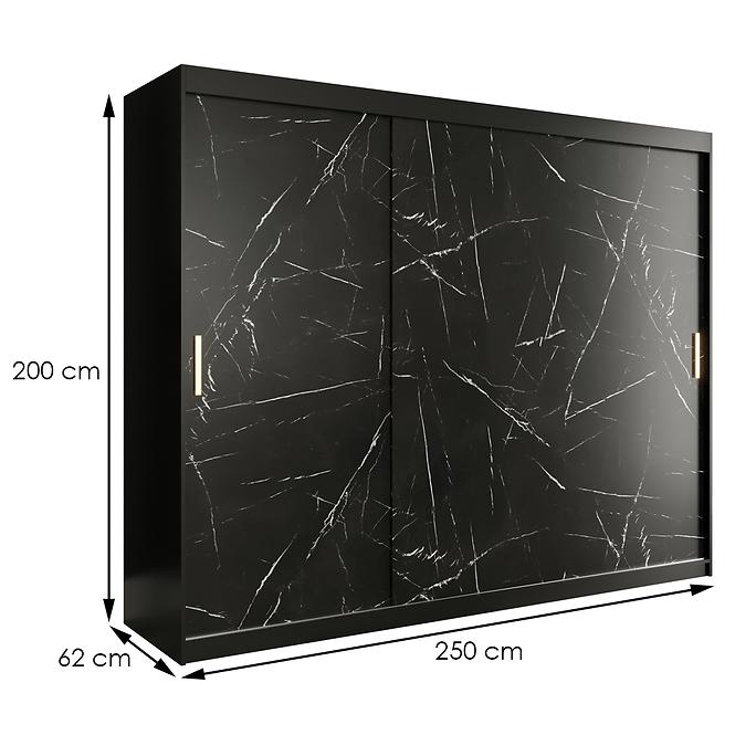 Schrank MARMUR T 250 schwarz/marmor schwarz,2