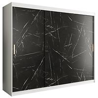 Schrank MARMUR T 250 weiß/marmor schwarz