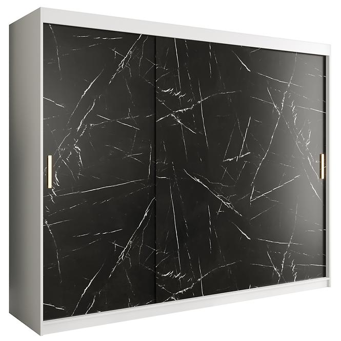 Schrank MARMUR T 250 weiß/marmor schwarz
