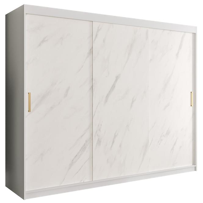 Schrank MARMUR T 250 weiß/marmor weiß