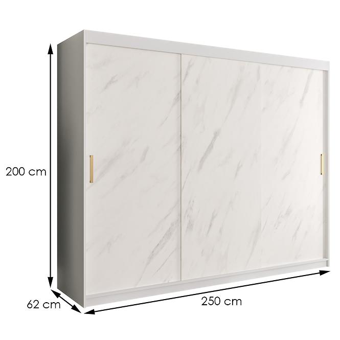 Schrank MARMUR T 250 weiß/marmor weiß,2