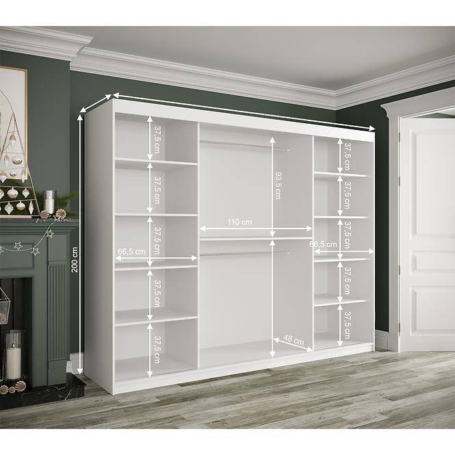 Schrank MARMUR T 250 weiß/marmor weiß,4