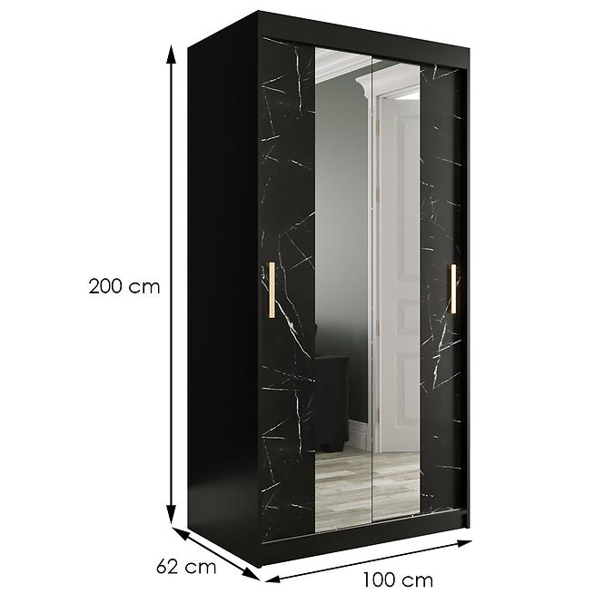 Schrank MARMUR T1 100 schwarz/marmor schwarz