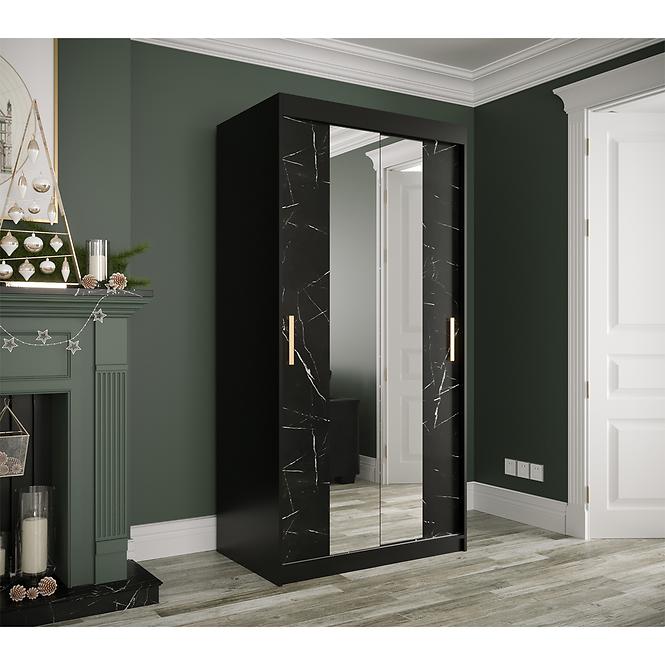 Schrank MARMUR T1 100 schwarz/marmor schwarz
