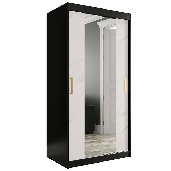 Schrank MARMUR T1 100 schwarz/marmor weiß