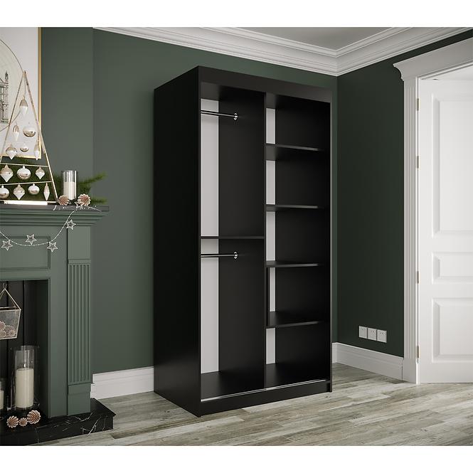 Schrank MARMUR T1 100 schwarz/marmor weiß,5