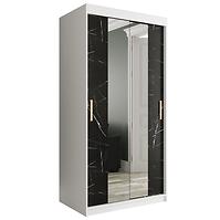 Schrank MARMUR T1 100 weiß/marmor schwarz