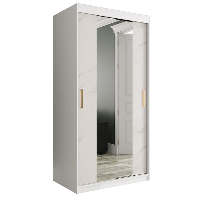 Schrank MARMUR T1 100 weiß/marmor weiß