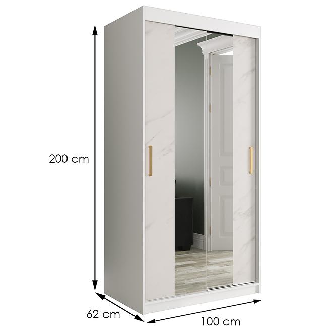 Schrank MARMUR T1 100 weiß/marmor weiß