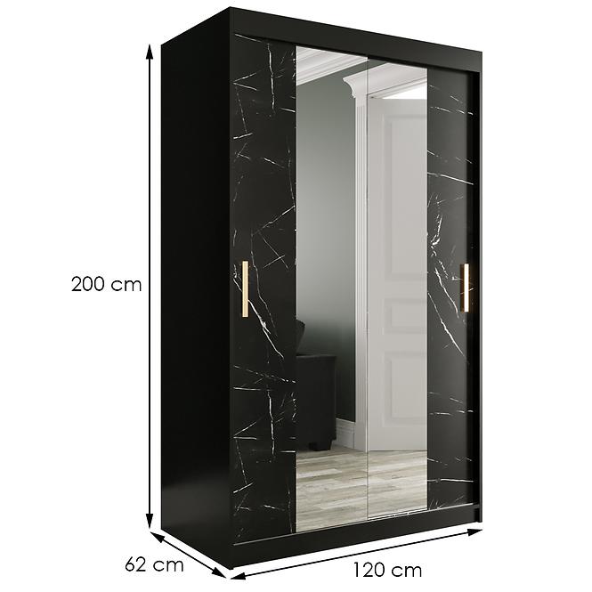 Schrank MARMUR T1 120 schwarz/marmor schwarz