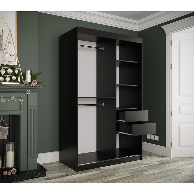 Schrank MARMUR T1 120 schwarz/marmor schwarz