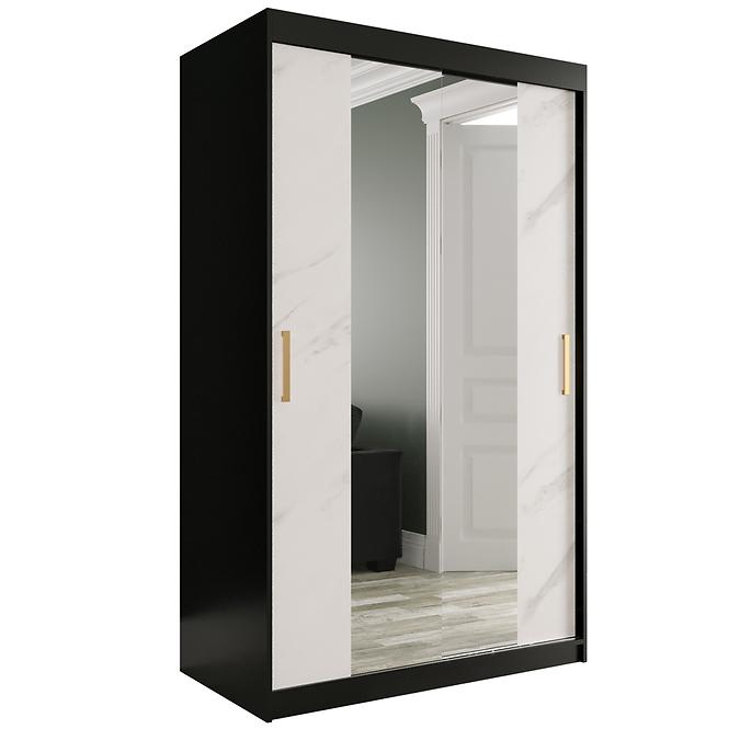 Schrank MARMUR T1 120 schwarz/marmor weiß