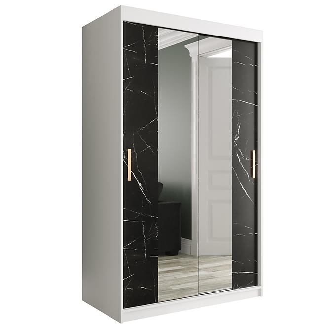 Schrank MARMUR T1 120 weiß/marmor schwarz