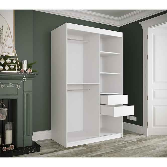 Schrank MARMUR T1 120 weiß/marmor schwarz,6