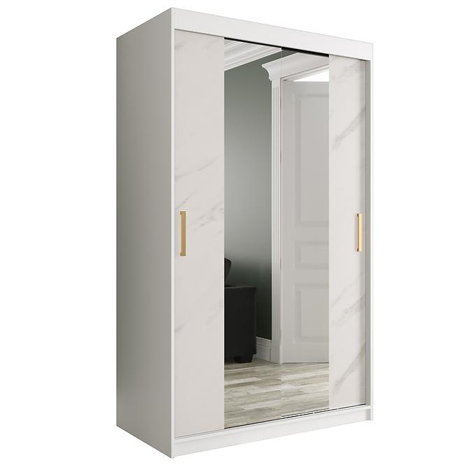 Schrank MARMUR T1 120 weiß/marmor weiß