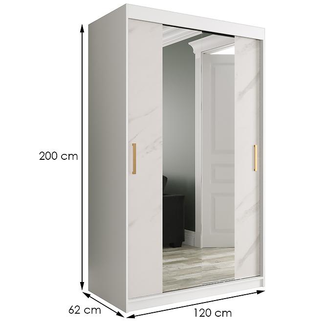 Schrank MARMUR T1 120 weiß/marmor weiß