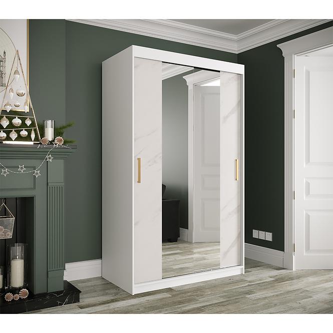 Schrank MARMUR T1 120 weiß/marmor weiß