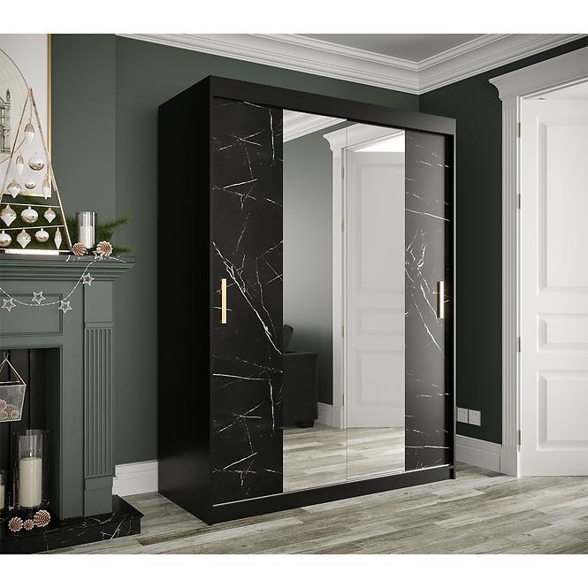 Schrank MARMUR T1 150 schwarz/marmor schwarz