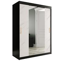 Schrank MARMUR T1 150 schwarz/marmor weiß