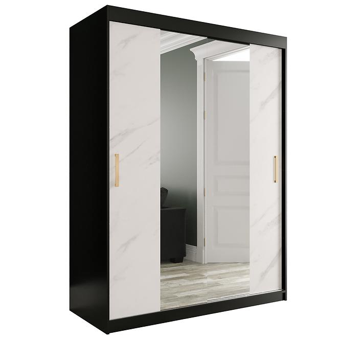 Schrank MARMUR T1 150 schwarz/marmor weiß