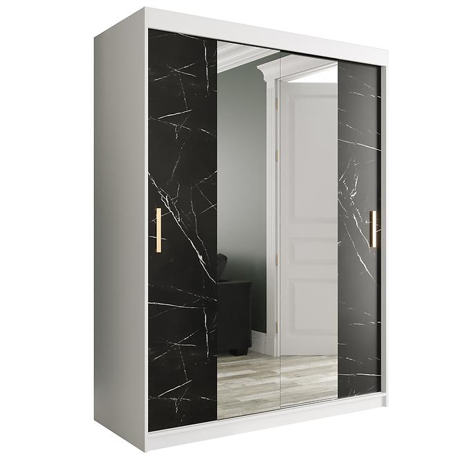 Schrank MARMUR T1 150 weiß/marmor schwarz