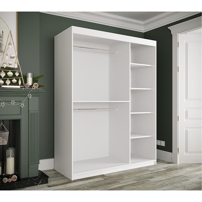 Schrank MARMUR T1 150 weiß/marmor schwarz,5