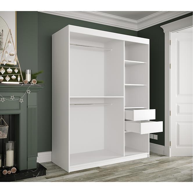 Schrank MARMUR T1 150 weiß/marmor schwarz,6