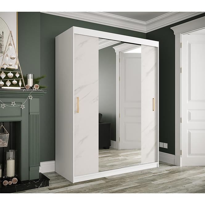 Schrank MARMUR T1 150 weiß/marmor weiß