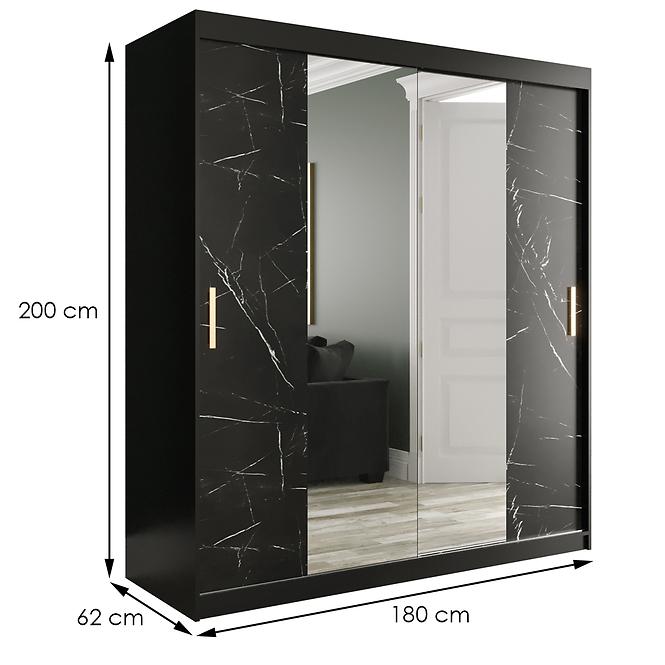 Schrank MARMUR T1 180 schwarz/marmor schwarz