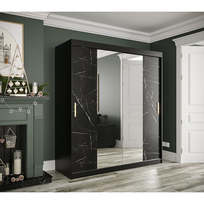 Schrank MARMUR T1 180 schwarz/marmor schwarz