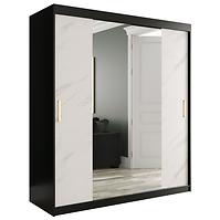 Schrank MARMUR T1 180 schwarz/marmor weiß