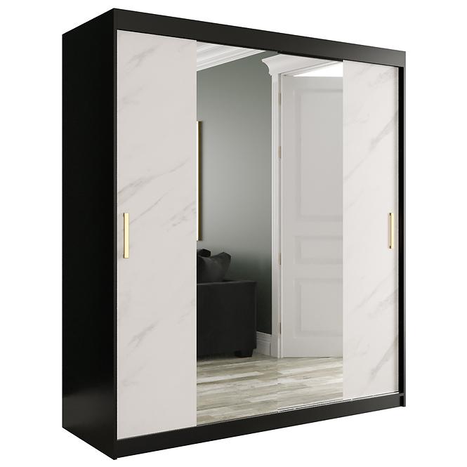 Schrank MARMUR T1 180 schwarz/marmor weiß