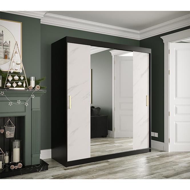 Schrank MARMUR T1 180 schwarz/marmor weiß