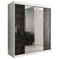 Schrank MARMUR T1 180 weiß/marmor schwarz