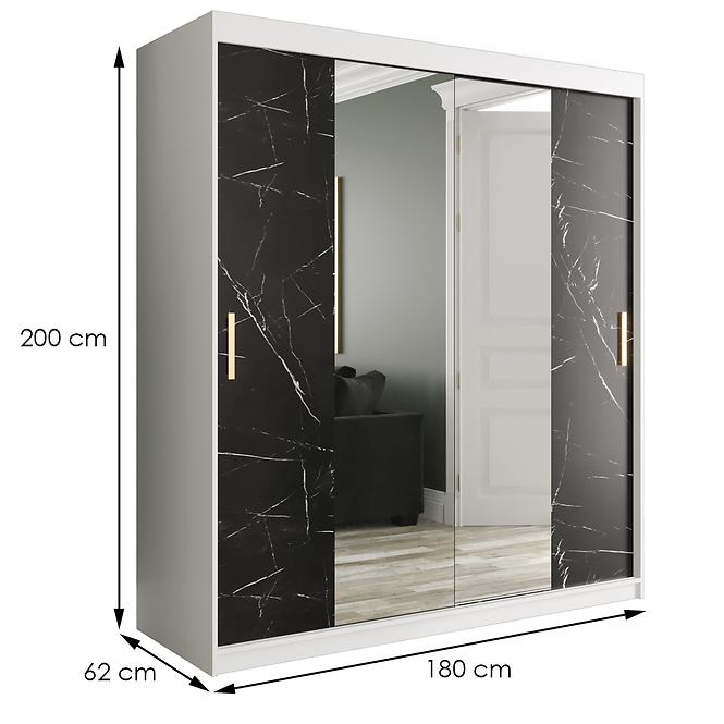 Schrank MARMUR T1 180 weiß/marmor schwarz