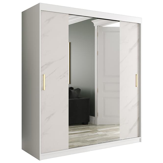 Schrank MARMUR T1 180 weiß/marmor weiß