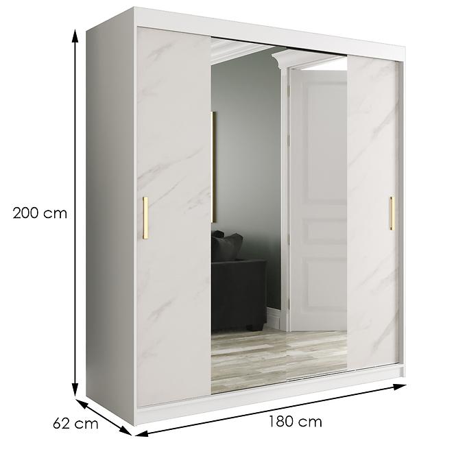 Schrank MARMUR T1 180 weiß/marmor weiß,2
