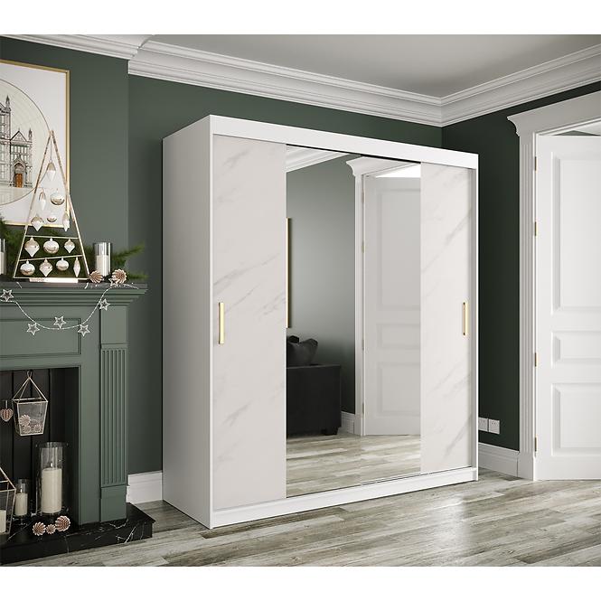 Schrank MARMUR T1 180 weiß/marmor weiß,3
